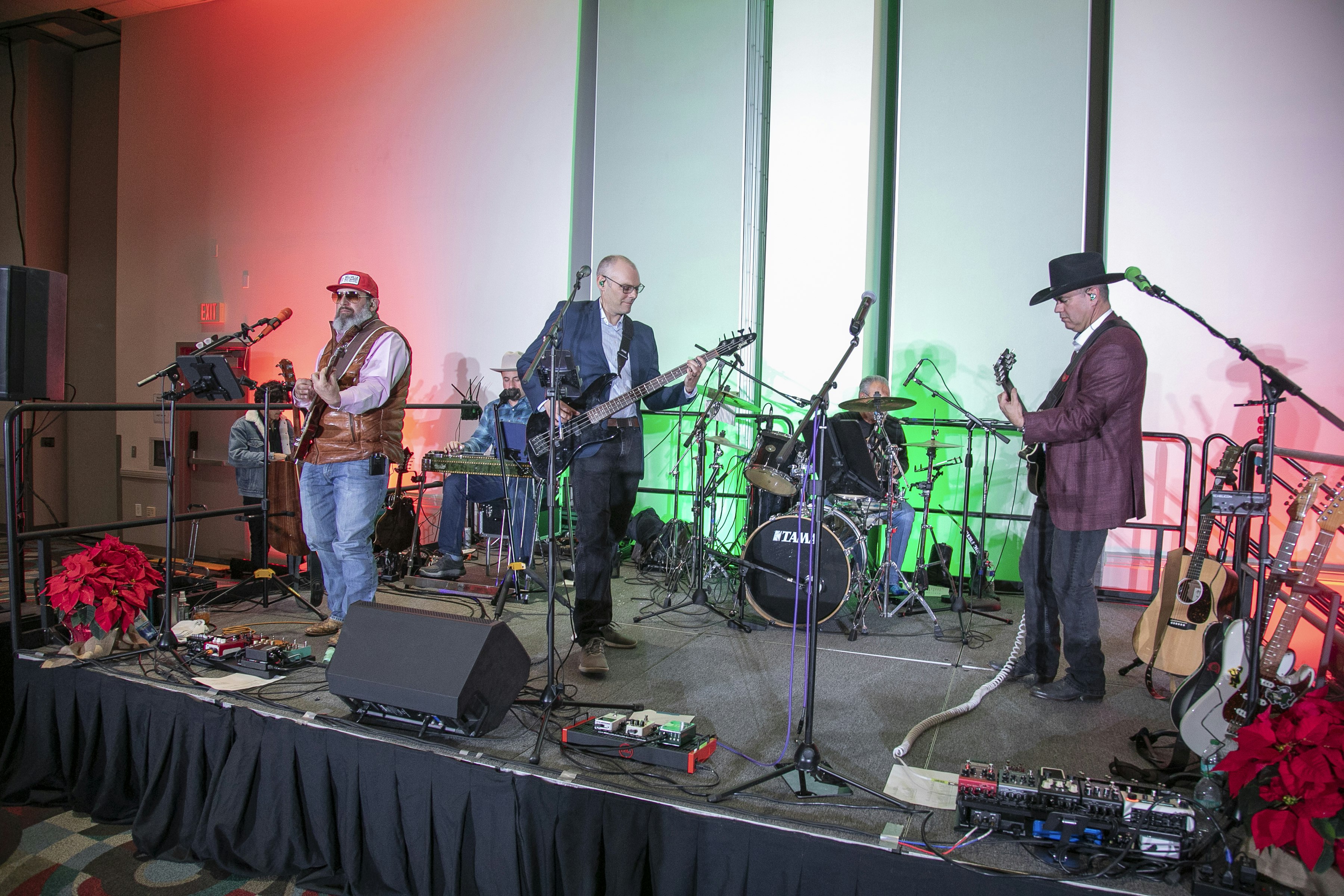 Texas Sunset Band drummer playing on stage